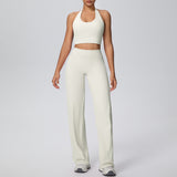Women's 2-Piece Sports Set | Breathable Nylon-Spandex Fitness Set – Crop Top & Leggings