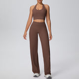 Women's 2-Piece Sports Set | Breathable Nylon-Spandex Fitness Set – Crop Top & Leggings