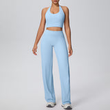 Women's 2-Piece Sports Set | Breathable Nylon-Spandex Fitness Set – Crop Top & Leggings