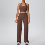 Women's 2-Piece Sports Set | Breathable Nylon-Spandex Fitness Set – Crop Top & Leggings